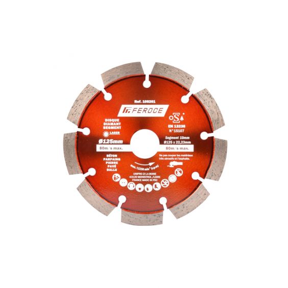 Disque Diamant Segment Laser 125 x 22.23 mm FEROCE