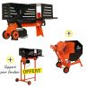 Pack Fendeur de Bûche Electrique 6T 2200W + Scie à Bûches 3000W Ø170mm + Support pour Fendeur OFFERT