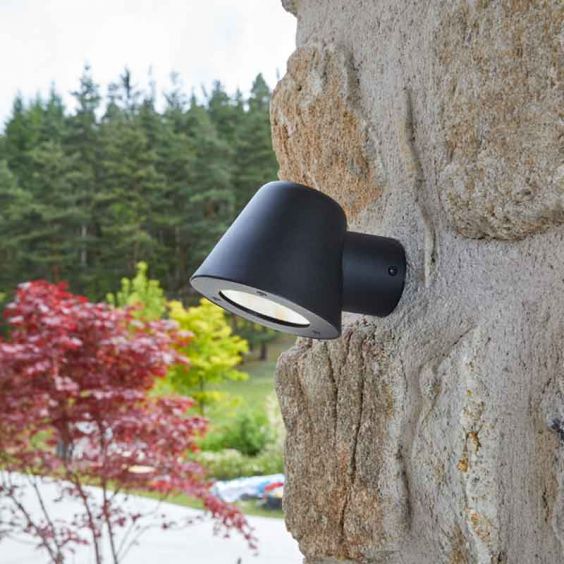 Applique Extérieure Descendante à Tête Conique 35W max GU10 Acier Noir CREALYS