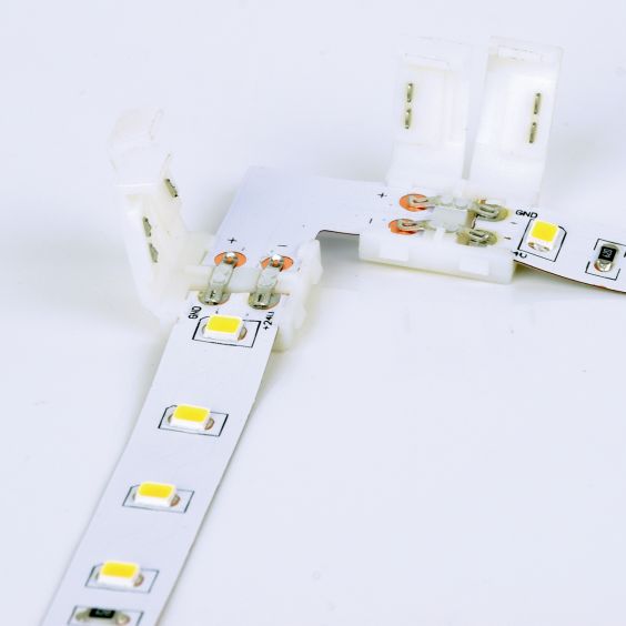 2 connecteurs angle 90° 8mm pour ruban LED