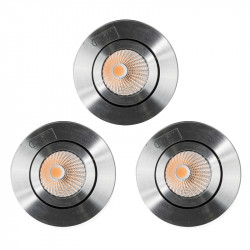 Lot de 3 spots à encastrer LED COB 9W orientable alu