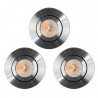 Lot de 3 spots à encastrer LED COB 9W orientable alu