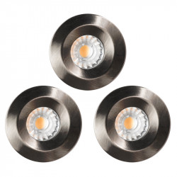 Lot de 3 Spots à encastrer LED COB salle de bain 10W étanche IP65 alu