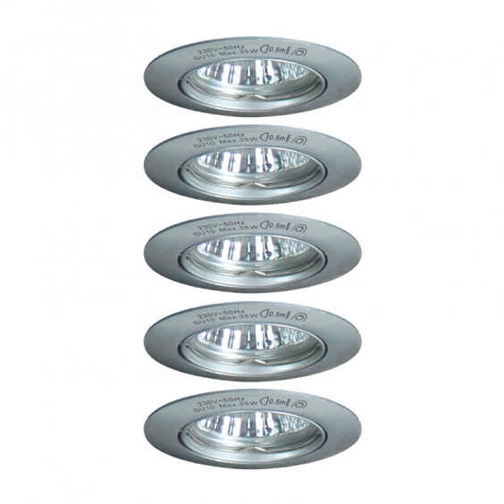 Lot de 5 Spots encastrés ronds orientable TBT 12 V 35W