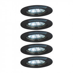 Lot de 5 spots encastrés ronds orientables TBT 12 V 35W