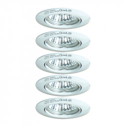 Lot de 5 spots encastrés ronds orientables TBT 12 V 35W