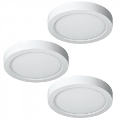 Lot de 3 spots en saillie downlight rond à LED 18W