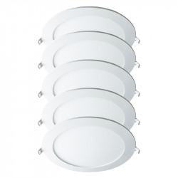 Lot de 5 Downlights LED Spot Rond 12W Blanc WOLTZ