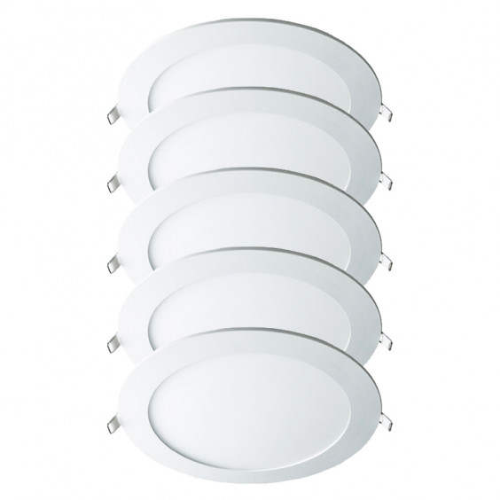 Lot de 5 Downlights LED Spot Rond 12W Blanc WOLTZ