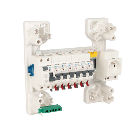 Tableau Equipé Cablé 1 Rangée NF 1ID + 6 Disjoncteurs Auto 4.5kA NALTO