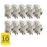 Lot de 10 Disjoncteurs 10A connexion automatique 1P+N 3kA
