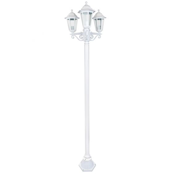 Lampadaire Extérieur 3 Têtes 3x100W Fonte Blanc INITIALIS
