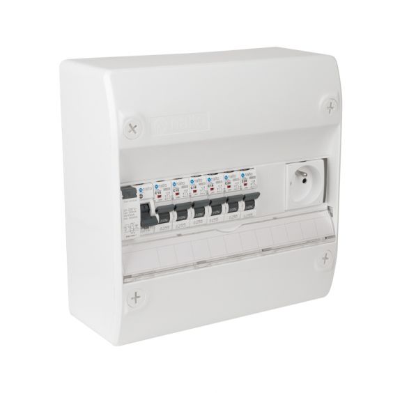 Tableau Equipé Cablé 1 Rangée NF 1ID + 6 Disjoncteurs Auto 4.5kA NALTO