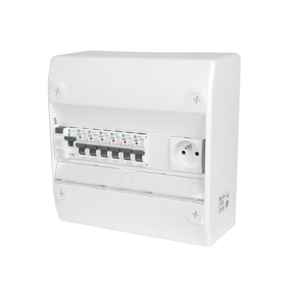 Tableau Equipé Cablé 1 Rangée NF 1ID + 6 Disjoncteurs Auto 4.5kA NALTO