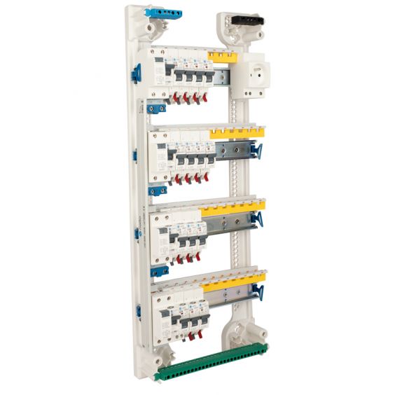 Tableau Equipé Cablé 4 Rangées NF 4ID + 14 Disjoncteurs Auto 4.5kA
