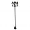 Lampadaire Extérieur 3 Têtes 3x100W Fonte Noir INITIALIS