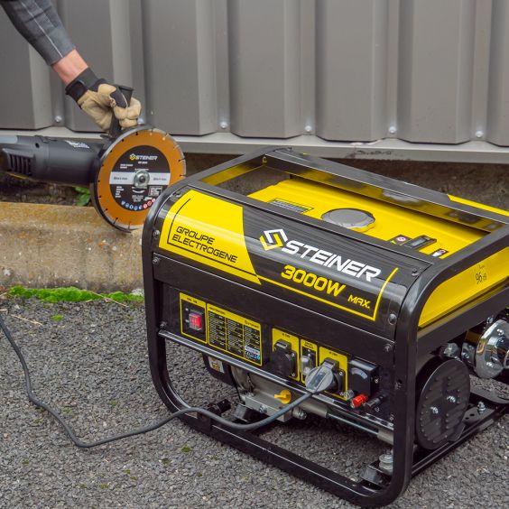 Pack Groupe Electrogène Essence 208cc 3000W max + Kit roues et poignées de transport