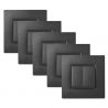 Lot de 5 Interrupteurs Va et Vient Double 10A Complets Anthracite NOANE