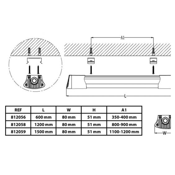 Réglette LED Etanche 120cm 40W SMD IP65 WOLTZ