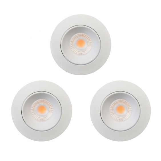 Lot de 3 Spots à encastrer Orientables Variables 7W LED COB Blanc CREALYS