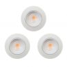 Lot de 3 Spots à encastrer Orientables Variables 7W LED COB Blanc CREALYS