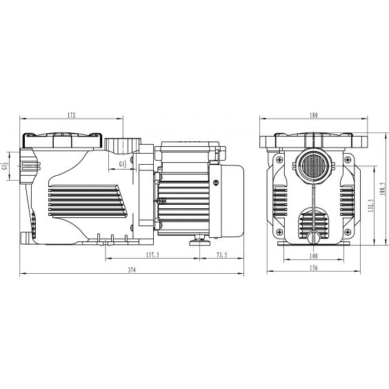 Pompe Filtration Piscine Hors Sol et Enterrée 0.35CV / 250W 7.5m³/h Auto Amorçante STEINER