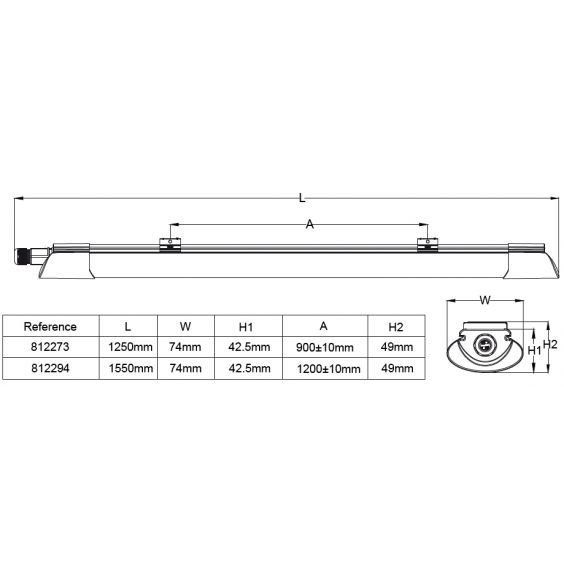 Réglette LED Etanche 120cm 36W  4000K IP65 CREALYS