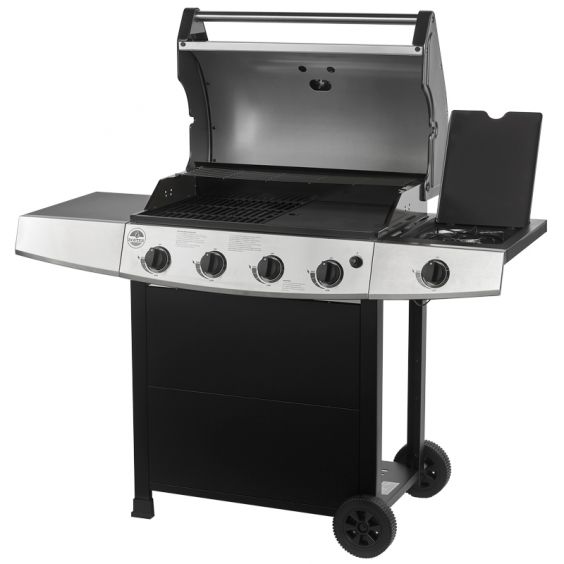 Barbecue Gaz ROSTER 5 Brûleurs dont 1 Latéral - 17.2 KW 1/2 Gril - 1/2 Plancha