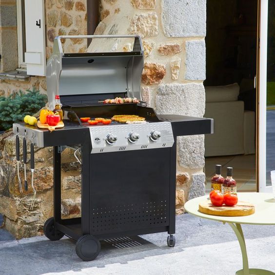 Pack Barbecue Gaz 3 Brûleurs Plancha + Grille