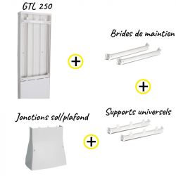Pack GTL 250 mm + Jonction Sol/Plafond + 2 brides de maintien des câbles + 2 supports universels