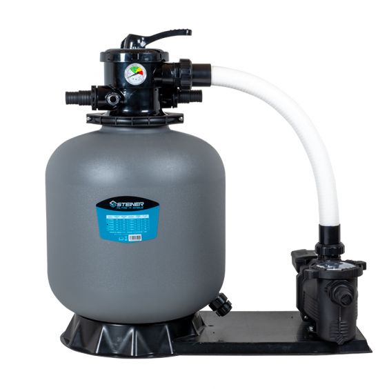 Groupe de filtration 0.6CV 11m³/h Ø450mm vanne Top 6 voies STEINER