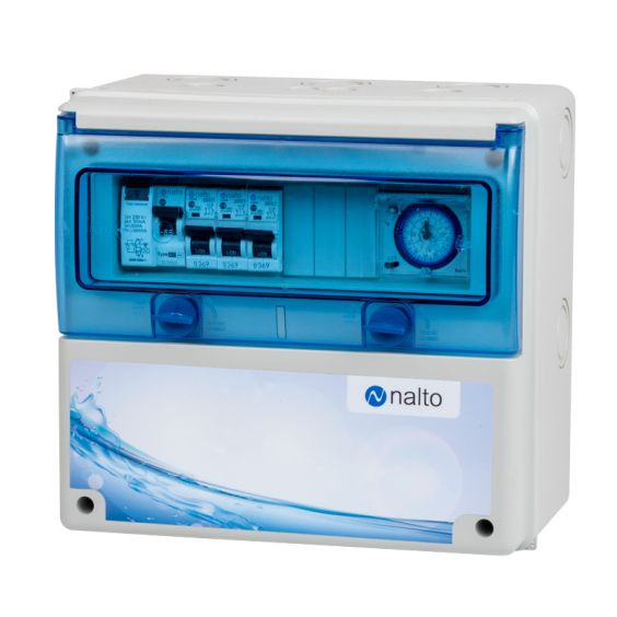Coffret piscine hors sol pour filtration + PAC + robot