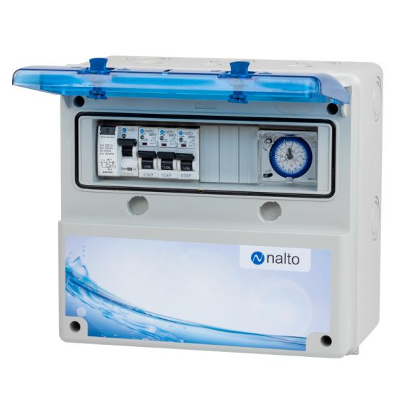 Coffret piscine hors sol pour filtration + PAC + robot