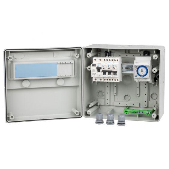 Coffret piscine hors sol pour filtration + PAC + robot