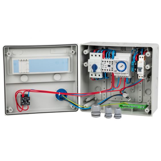 Coffret Electrique Piscine Filtration - Horloge mécanique - Protection Électrique Pompe à Chaleur - 1 Prise - NALTO