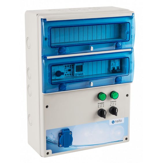 Coffret Electrique Piscine Filtration - Horloge  électronique - Protection Électrique Pompe à Chaleur avec raccordement sur une