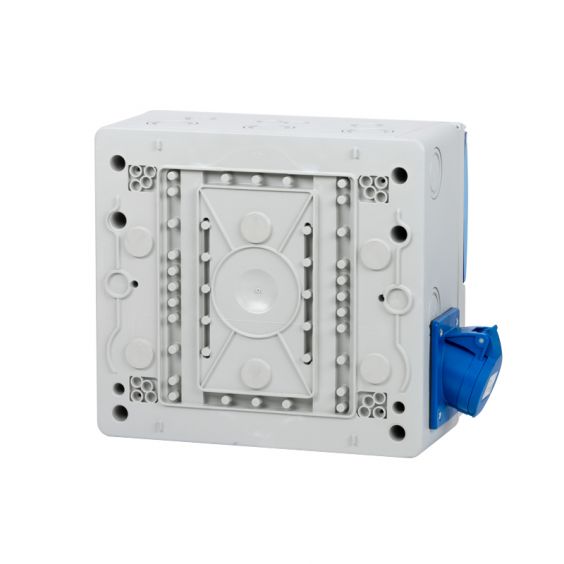 Coffret de camping avec 1 prise CEE 10A + protection électrique incluse + compteur