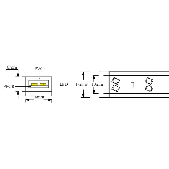Ruban LED de chantier 7W/m 50m CREALYS