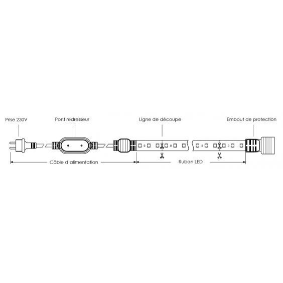 Ruban LED de chantier 15W/m 25m WOLTZ