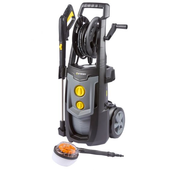 Nettoyeur haute pression électrique 2500W 195 Bar à induction + enrouleur + lance turbo + lance à jet réglable + brosse STEINER