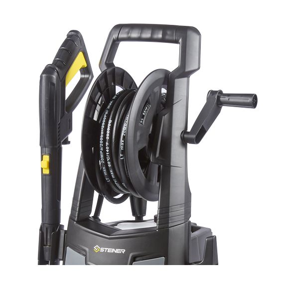 Nettoyeur haute pression électrique 2500W 195 Bar à induction + enrouleur + lance turbo + lance à jet réglable + brosse STEINER