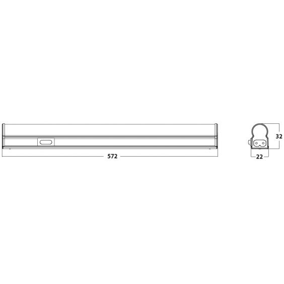 Réglette LED 60cm 10W 4000K IP20 Interconnectable CREALYS
