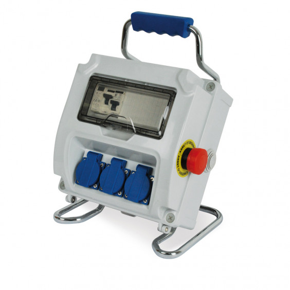 Lot de 3 Coffrets De Chantier Monophasé Pré-équipé avec arrêt d'urgence OHMTEC