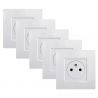 Lot 5 Prises Murales Affleurantes16A Complètes Blanches NOANE