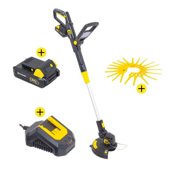 Coupe Bordure Sans Fil 20V à lame + 2 Batteries Li-ion 2AH + Chargeur Rapide STEINER